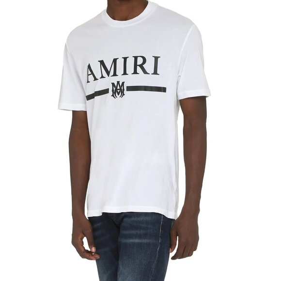 Amiri Solid BAR Logo WHITE shirt T-Shirt Mens Size L - New - Picture 1 of 5